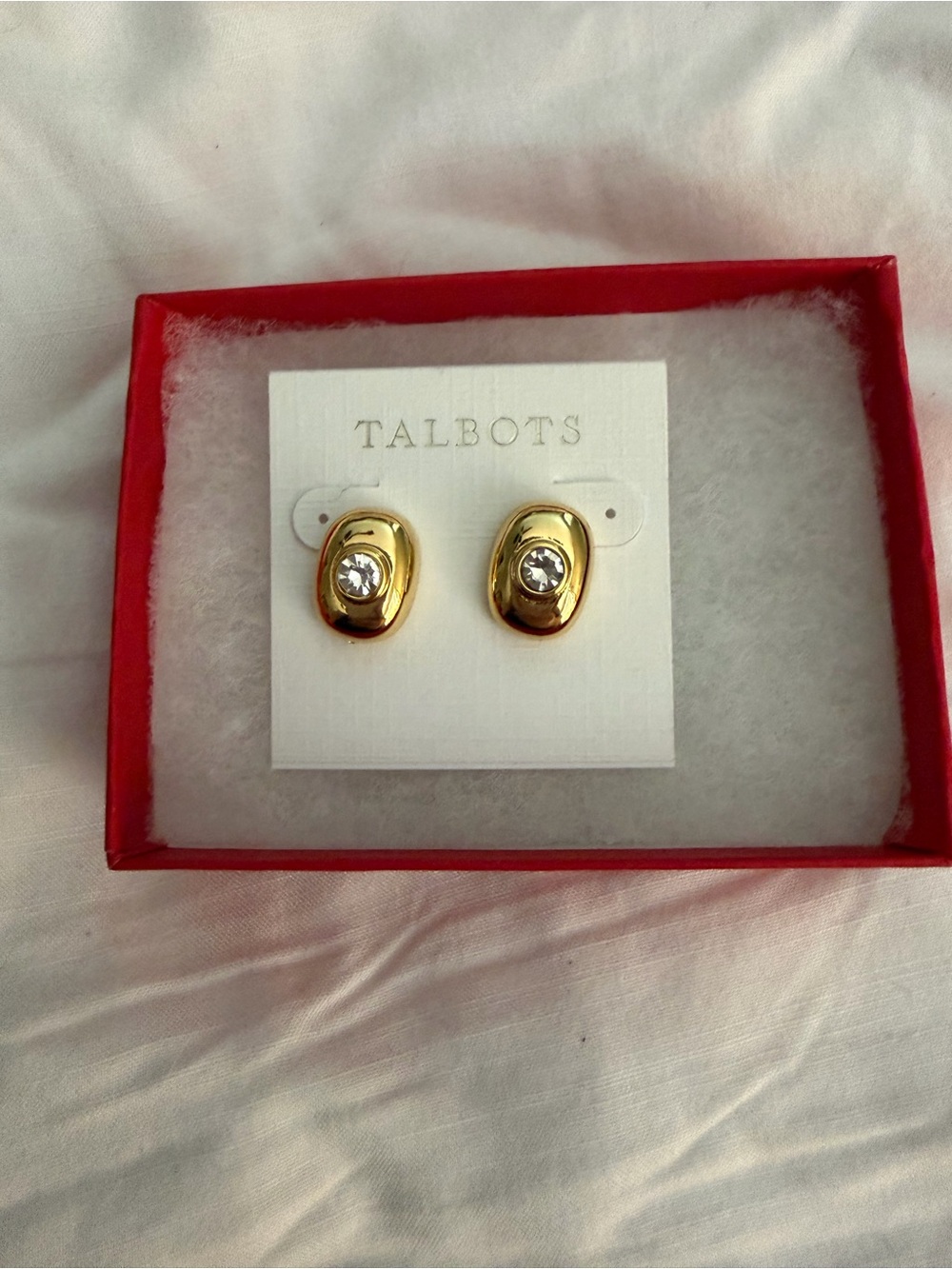 NWT Talbots Gold Oval Stud Earrings